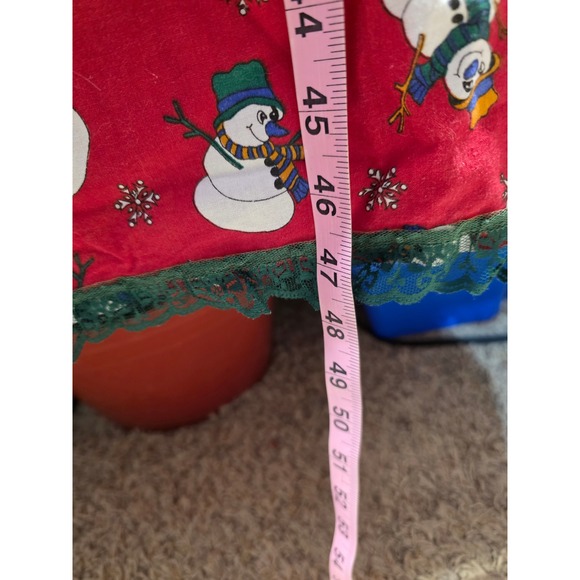 Vintage Christmas Place Mats Cloth Placemats Snowmen Holiday Table Linens Ribbon - Picture 7 of 16